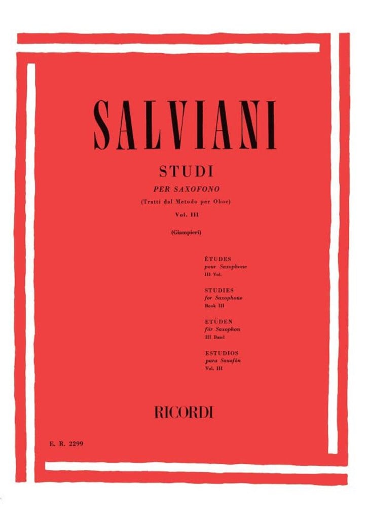 Studi Per Saxofono (Tratti Dal Metodo Per Oboe)